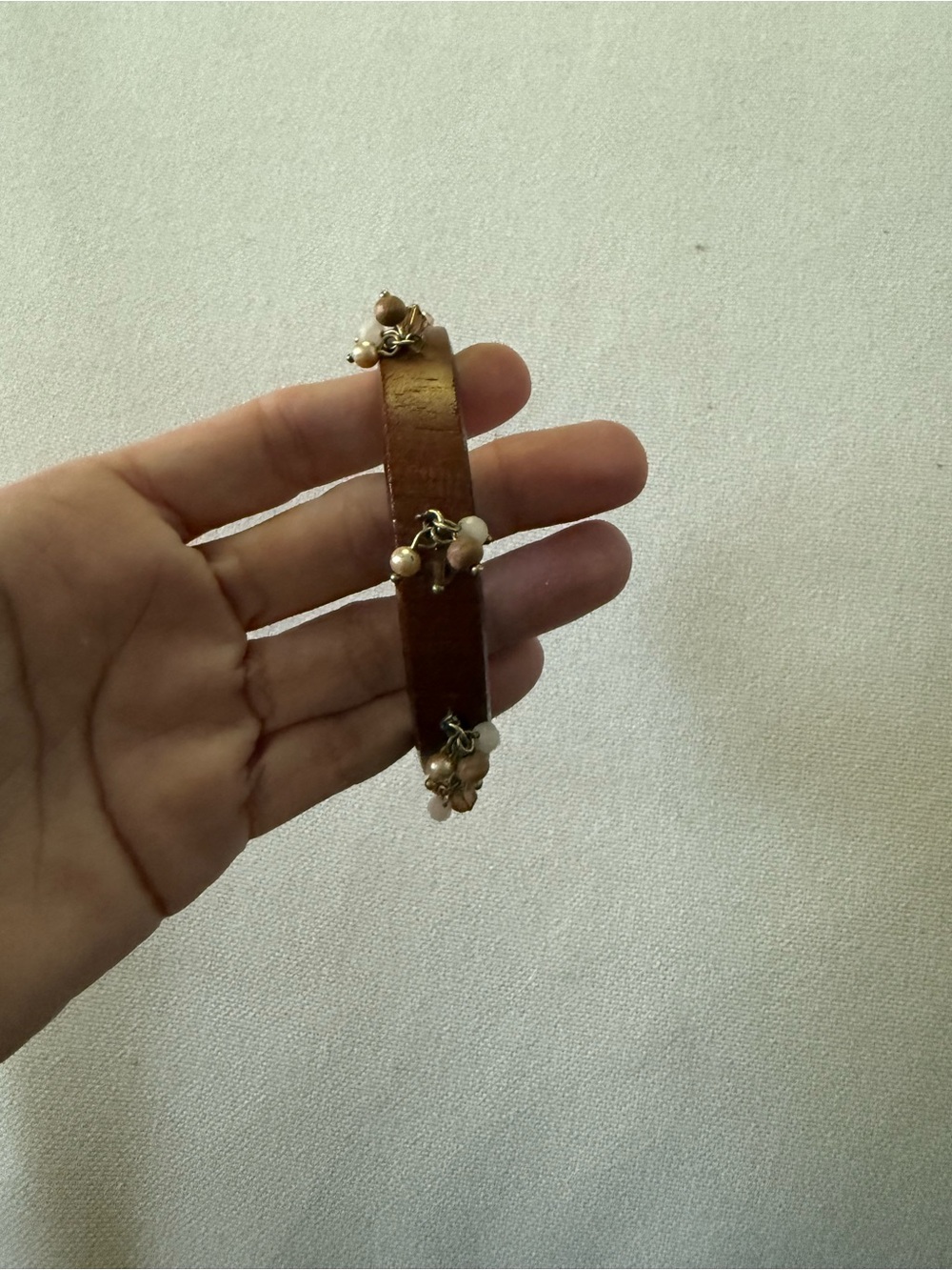 Brown Wooden Charm Bracelet